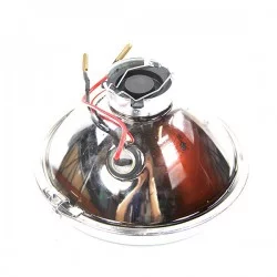 H4 repro round headlight optics with aluminum strapping D6115