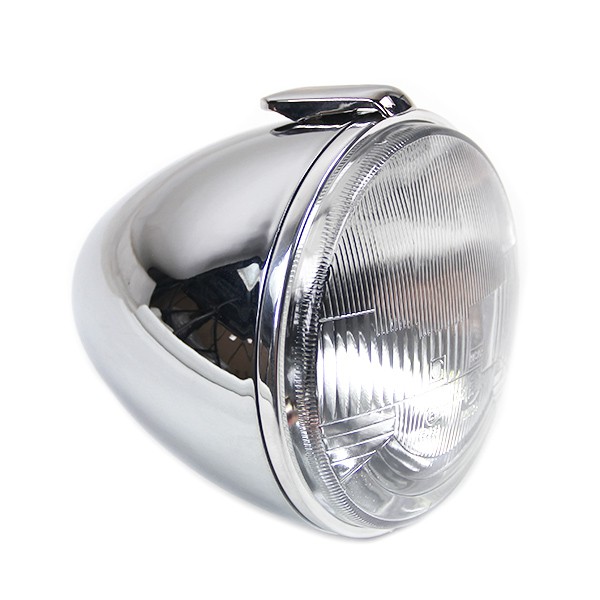 Phare rond H4 + bol chromé