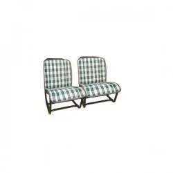 Seats upholstery Scottish Green and white D184