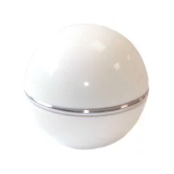 White gear shift knob with chrome ring D4423