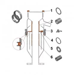 Repair kit, collar and intern seals for oil breather D5223