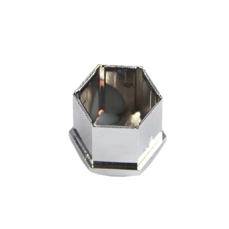 Cache-écrou de roue en plastique chromé (tête hexagonale...