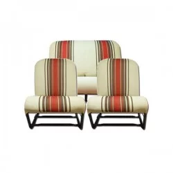 Seats upholstery 2CV DYANE Fabric Red Brown Beige D19