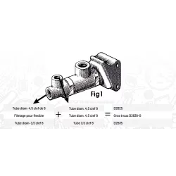 Master brake cylinder 9mm + 12mm DOT simple reservoir D2639-G
