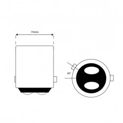Stop bulb 12v 21/4w type BAZ15D U225261