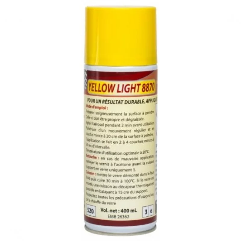 Bombe de vernis jaune pour look phares anciens YellowLight 8870 400ml U424813