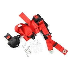 Harnais 3 points à enrouleur ROUGE homologué U810310-RG