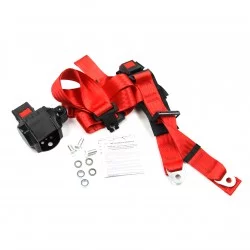 Harnais 3 points à enrouleur ROUGE homologué U810310-RG