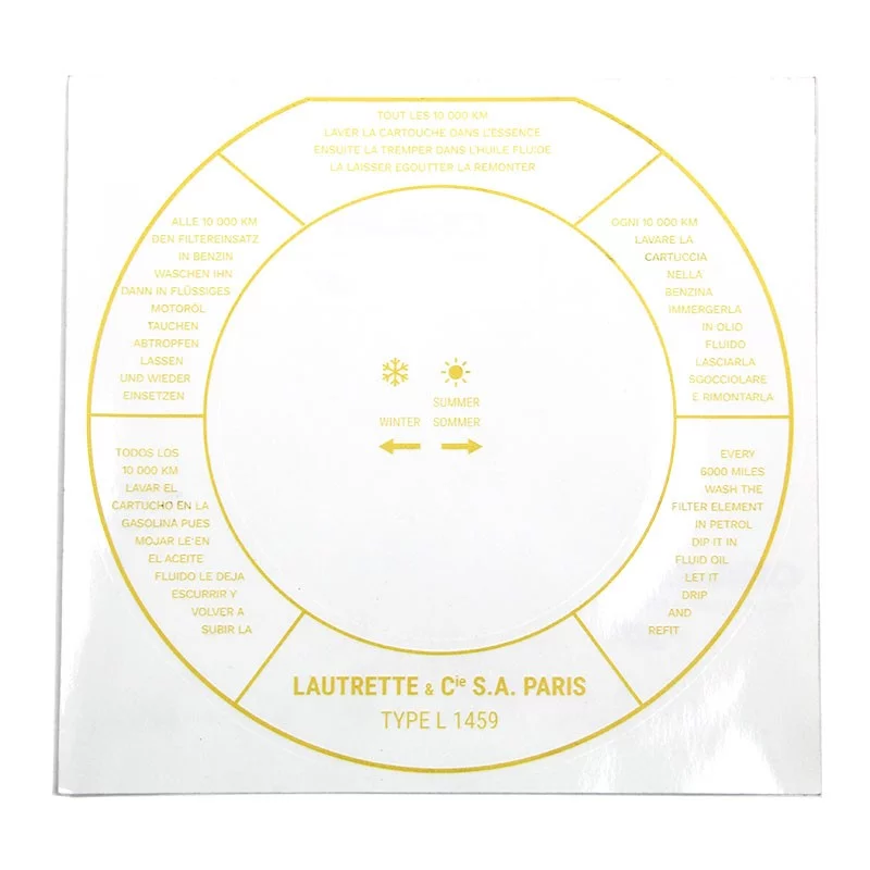 Auto-collant jaune pour filtre à air noir ds DS892023