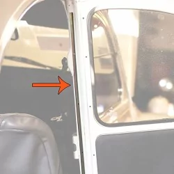 Barre métallique de soufflet de montant de porte arrière 2cv D8468