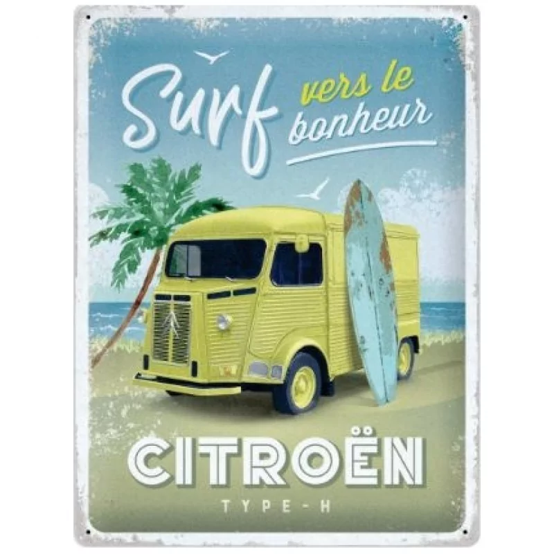 U952306 Tôle peinte emboutie 30x40cm Citroen Type H - Surf vers le bonheur