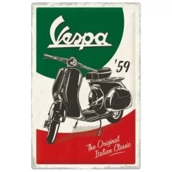 Embossed painted metal sign...