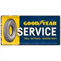 Painted embossed metal sign...
